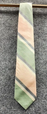 Polo by Ralph Lauren Neck Tie Green Pink Hand Made Tie 55% Silk 45% Cotton - Image 1 of 4
