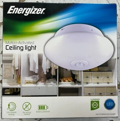 Energizer LED Light Fixture Motion Activated Wireless Battery Powered 300 Lumens - Image 1 of 2