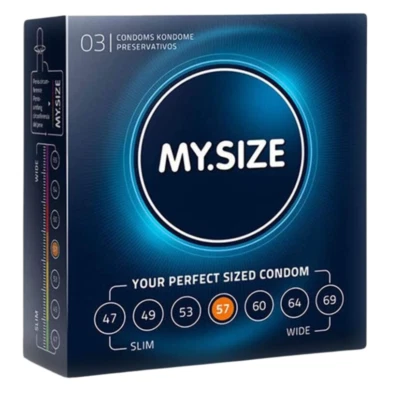 Condones My Size Small 57 mm * Paquete mixto * Sensación cercana Ajuste cómodo * CAJA de 28 piezas Foto 1 de 4