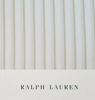 Ralph Lauren Prescot Stripe White & Taupe Twin Fitted Sheet $130 NIP - Image 1 of 4