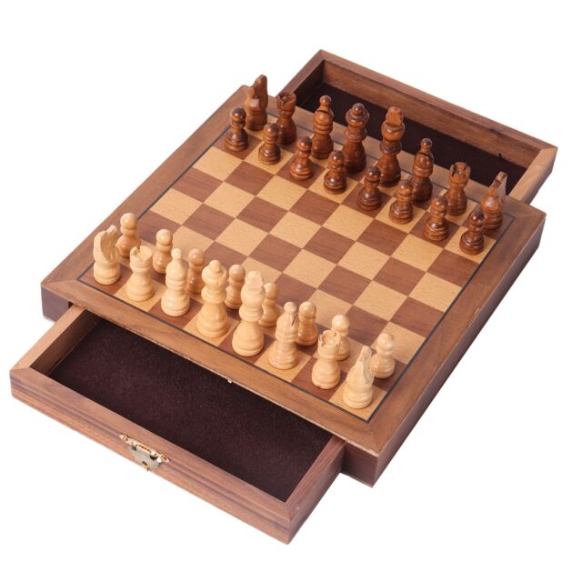 Chaturanga Bookshelf Chess Game From India Front Porch Classics Wooden Box  02040