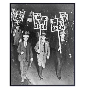 Vintage Prohibition Beer Poster LARGE 11x14 - Unique Wall Art Decor for - Picture 1 of 8