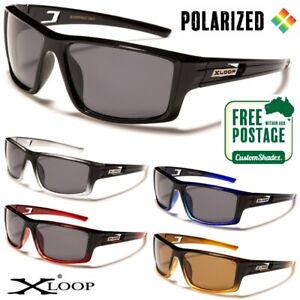 Men's Polarised Sunglasses Xloop - Two Tone Wrap Around Frame - Polarized Lens