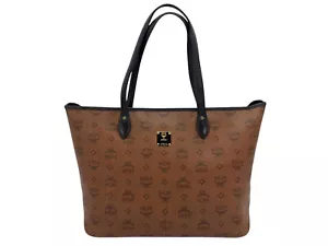 Bolso de mano MCM Top Zip Shopper Bag marrón logotipo mediano - Imagen 1 de 13