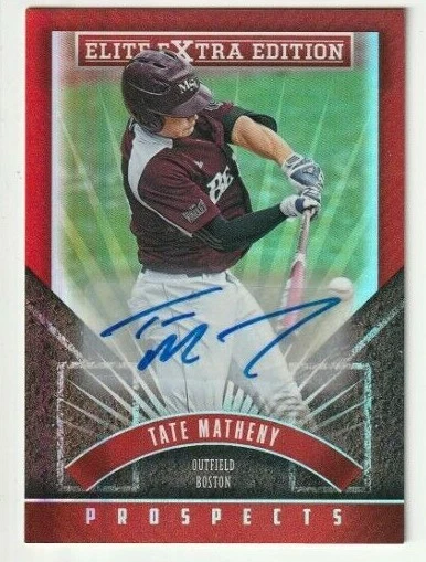 2015 Panini Elite Extra Tate Matheny Boston Red Sox Autograph Auto Card - Image 1 of 1