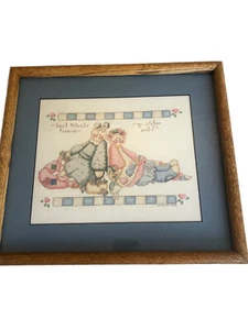 Completed cross stitch Janlynn “Best Friends Forever Sister and I”  Frame/matted - Picture 1 of 7