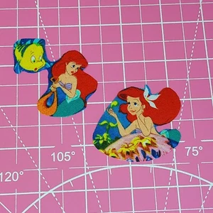 Ariel Fabric Iron-On Applique Patches For Kids, Jacket Cartoon Mermaid Princess - Picture 1 of 3