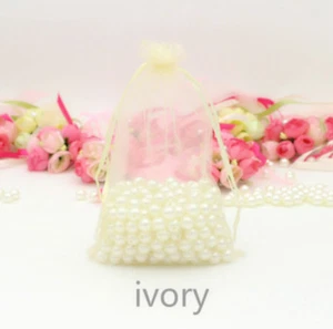 500 Ivory organza bags pouch engagement wedding birthday party favour candy bags - Picture 1 of 2