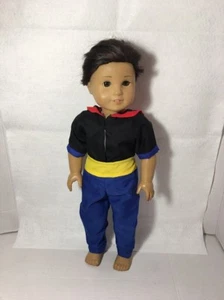 Passt 18" American Boy Girl Puppe Outfit Oberteil Hose Outfit schwarz - Bild 1 von 3