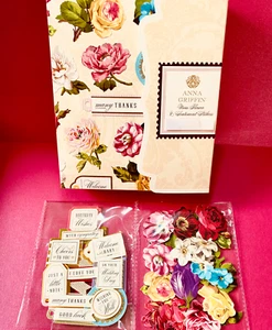 Anna Griffin So Cute Mini Flowers & Sentiments 30 PCS 3D Stickers +Red Envelopes - Picture 1 of 9