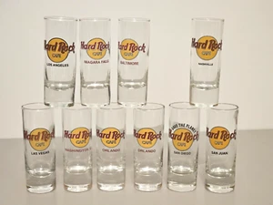 Lot of 10 Hard Rock Cafe Shot Glass Various Cities Please See Description - Picture 1 of 19