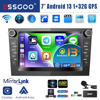 DAB+ 32G Autoradio Carplay Android GPS MIK KAM Für Opel Astra H Corsa C Meriva A - Bild 1 von 4