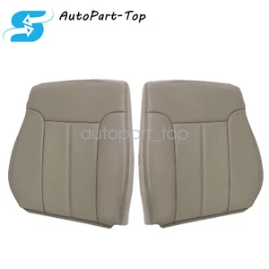 For 2013 2014 Ford F250 Lariat XL Driver & Passenger Top Leather Seat Cover Tan - Picture 1 of 11