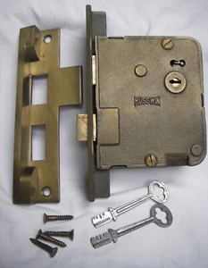 Antique Russwin Rabbeted Mortise Door Lock w/2 Keys PAT. Jan 19 04 - Picture 1 of 15