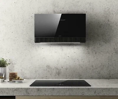 ELICA SUPER PLAT BL/F/80 CAPPA PARETE FILTRANTE TOUCH CONTROL VETRO NERO - Imagen 1 de 1