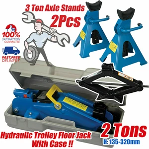 2 Ton Hydraulic Trolley Jack Car Lift | 3 Tonne Jack Stands | 2 Ton Scissor Jack - Picture 1 of 16