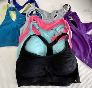 Lot of 9 Danskin and Champion Sports Bras, Size Women's Large L and XL