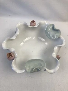 Chinese Blanc De Chine Porcelain Lotus Blossom Bowl Decor Ornate EUC Beautiful - Picture 1 of 18