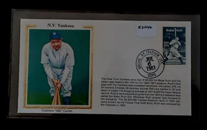 US COVER BABE RUTH YANKEES BASEBALL FDC HAND CANCEL COLORANO SILK - Picture 1 of 1