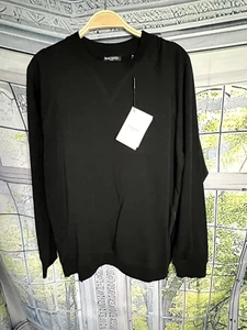 Balmain Paris black sweatshirt size M armpit to armpit 20.5" - Picture 1 of 8