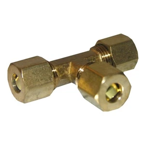 Brass Compressor Pneumatic 3 Way Tee 3/8" Compression Tube Thread Size - Picture 1 of 1