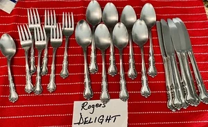Lot of 21 pcs. Stanley Roberts Rogers DELIGHT Flatware Floral Stainless Korea - Picture 1 of 10