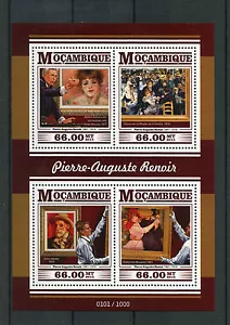 Mozambique 2015 MNH Pierre-Auguste Renoir 4v M/S Paintings Jeanne Samary - Picture 1 of 1