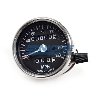 Mini Motorcycle Mechanical Speedo 160 MPH Trip Speedometer Gauge 2240=60MPH - Image 1 of 3
