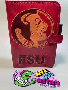 FSU Florida State University Retro Vintage Leather Day Planner/Book cover - Foto 1 di 19