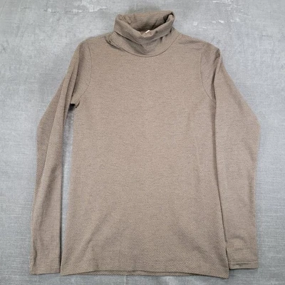 Athleta Womens Long Sleeve Turtleneck Textured Knit Top Brown Size Med - Image 1 of 4