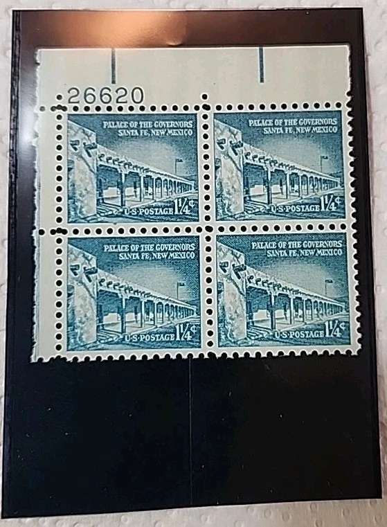 US Stamps Scott 1031A 1 1/4c Palace of Governors 1956 plate blk Unused - # 26620 - Image 1 of 1