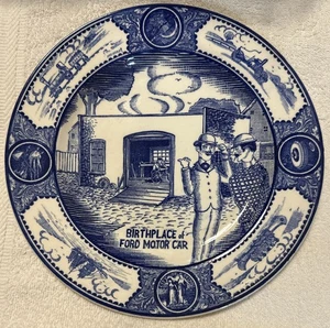 1958 Blue Spode Plate - Birthplace of Ford Motor Car Made for the J L Hudson Co - Picture 1 of 8
