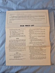 1958 DCM Price List Pamphlet NRA Members Clubs Purchase Gov Equipment Memo - Picture 1 of 3