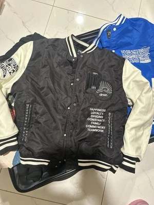 Abrigo Bomber Chaqueta Universitaria Zara Hombre Azul Blanco Talla XL NUEVO CON ETIQUETAS Foto 1 de 3