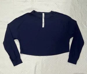 Lululemon Damen Muscle Love Langarm bauchfreies Oberteil blau Größe 4 Pullover neu ohne Etikett - Bild 1 von 8