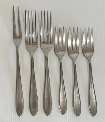 WMF Cromargan SHADOWPOINT horquillas cubiertos de acero inoxidable Alemania de colección lote de 6 Foto 1 de 4