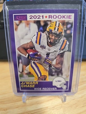 2021 Panini Chronicles Draft Picks Score Retro Ja'Marr Chase #62 Purple Bengals - Image 1 of 2