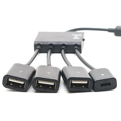 Adattatore Micro USB HUB con Alimentazione Ricarica OTG Host Cavo Adattatore - Immagine 1 di 4