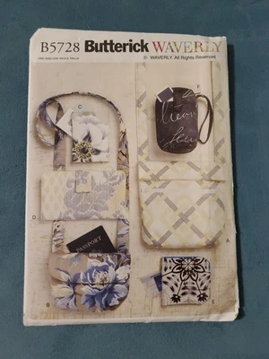 Butterick B5728 Waverly Bags & Purses Crossbody Wallet Sewing Pattern UNCUT - Image 1 of 3
