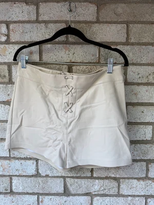 Minifalda cruzada de cuero sintético crema GUESS para mujer talla grande nueva con etiquetas Foto 1 de 4