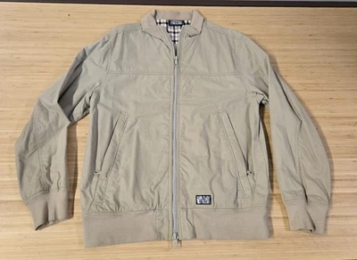 Chaqueta The Hundreds Public Label Para Hombre Grande Bronceada Cremallera Completa Forrada a Cuadros Abrigo Informal Foto 1 de 4