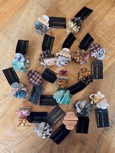 L. Erickson 2 Pack Mini Jaw Hair Clip Set Assorted Marble & Patterned Designs - Picture 1 of 32