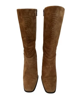 PRIMA Woman's Leather Suede Wedge Heel Mid Calf Boots Size 8.5 - Image 1 of 4