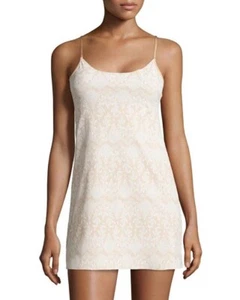 Commando Nude White Lady Lace Classic Mini Cami Slip Dress Weighted Hem S/M - Picture 1 of 6