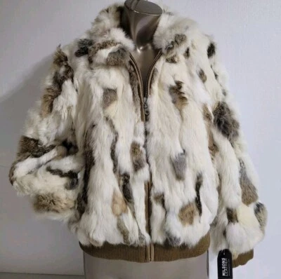 Wilsons Leather Maxima Rabbit Genuine Fur Full Zip Jacket Women's Size M New - Image 1 of 4