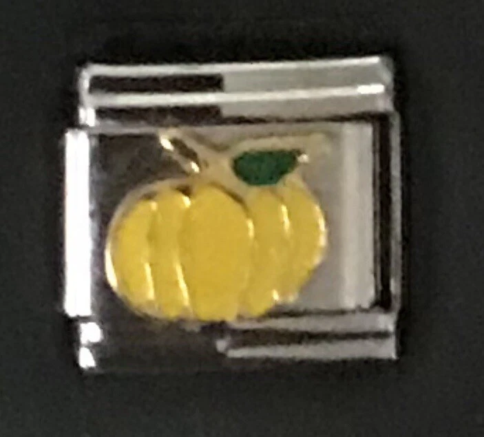 Dije italiano calabaza amarillo esmalte eslabón K23 estilo C Foto 1 de 1
