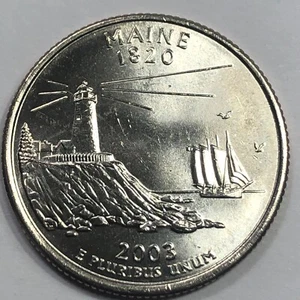 2003 D - Maine Statehood Quarter Dollar Coin - Picture 1 of 2