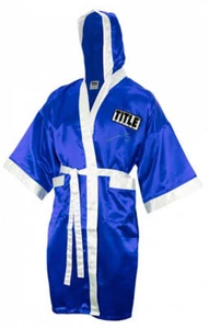 Sugar Ray Leonard Signed Title Blue/White Trim Boxing Robe With Hood - (SS COA) - Picture 1 of 2