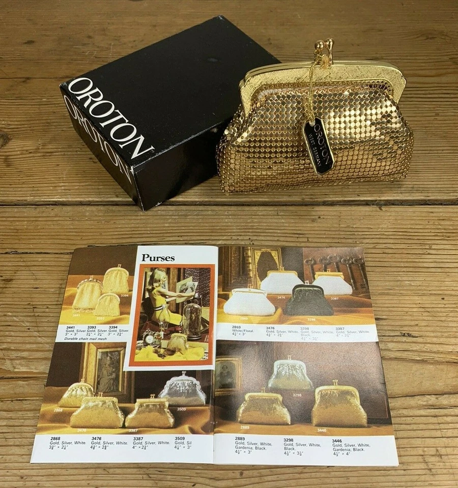 Vintage Oroton Gold Chain Mail Mesh Purse / Small Evening Bag, BRAND NEW IN BOX - Image 1 of 4