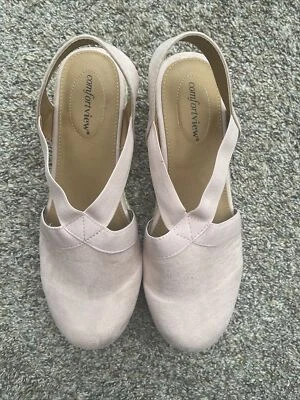 Sandalias Comfortview Elodie para mujer rosa con cuerda cuña punta redonda talla 9 Foto 1 de 4